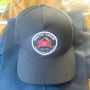 Salty Crew Snapback Hat Sink / Swim Black & Green 6 Panel Men’s One Size